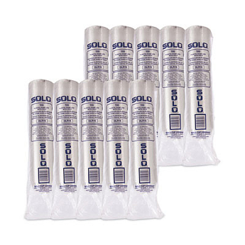 SOLO Dome-Top Cold Cup Lids, Fits 12 oz to 24 oz Cold Cups, Plastic, Clear, 1,000/Carton (DLR16)
