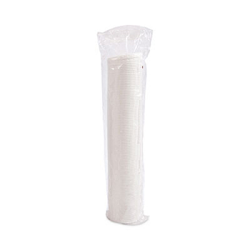 Lift Back and Lock Tab Cup Lids for Foam Cups, Fits 10 oz Solo Trophy Hot/Cold Drink Cups, Plastic, White, 2,000/Carton (DLX10R)