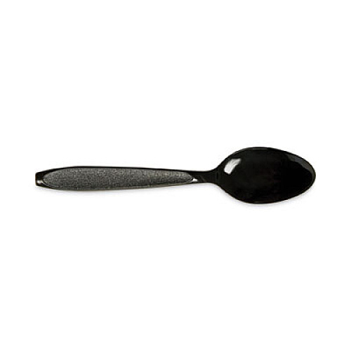 SOLO Impress Heavyweight Full-Length Polystyrene Cutlery, Spoon, Plastic, Black, 1,000/Carton (HSKT)
