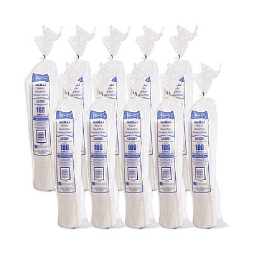 SOLO Lift Back and Lock Tab Lids for Paper Cups, Fits 8 oz Hot Cups, Plastic, White, 100/Sleeve, 10 Sleeves/Carton (LB3081)