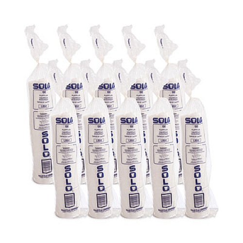 SOLO Lift Back and Lock Tab Lids for Paper Cups, Fits 10 oz Hot Cups, Plastic, White, 100/Sleeve, 10 Sleeves/Carton (LB3101)