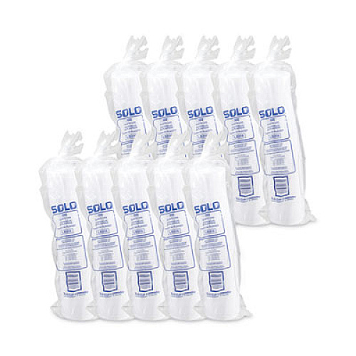 SOLO Lift Back and Lock Tab Lids for Paper Cups, Fits 10 oz to 24 oz Hot Cups, Plastic, White, 100/Sleeve, 10 Sleeves/Carton (LB3161)