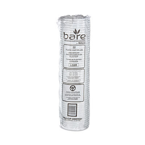 SOLO Bare Eco-Forward RPET Deli Container Lids, Recessed Lid, Fits 8 oz Containers, Clear, Plastic, 50/Pack, 10 Packs/Carton (LG8R)