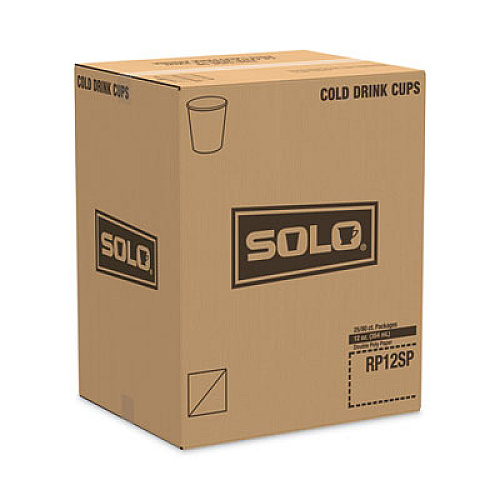 SOLO Double Sided Poly (DSP) Paper Cold Cups, 12 oz, Symphony Design, 80/Sleeve, 25 Sleeves/Carton (RP12SPSYM)