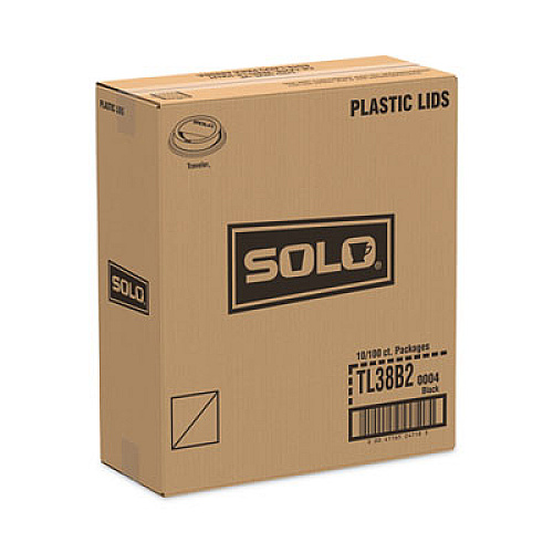 SOLO Traveler Cappuccino Style Dome Lid, Fits 8 oz Hot Cups, Plastic, Black, 1,000/Carton (TL38B2)