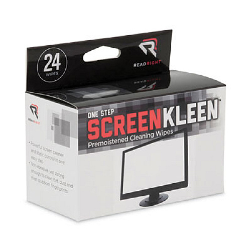 Read Right OneStep ScreenKleen Wipes, 5 x 5, Unscented, 24/Box (RR1209)