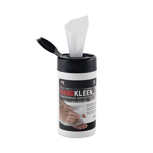 Read Right HandKleen Premoistened Antibacterial Wipes, Cloth, 5.5 x 6.5, Unscented, White, 70/Tub (RR1460)