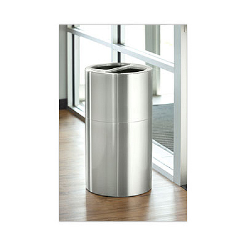 Safco Dual Recycling Receptacle, 30 gal, Steel, Stainless Steel (9931SS)