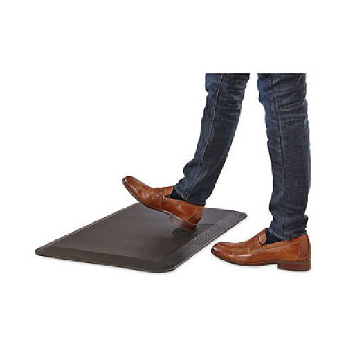 Safco Anti-Fatigue Mat, Rectangular, Black Textured Surface, 20" x 30" (2110BL)
