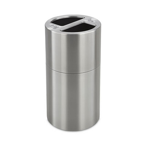 Safco Dual Recycling Receptacle, 30 gal, Steel, Stainless Steel (9931SS)