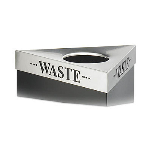 Safco Trifecta Waste Receptacle Lid, Laser Cut "WASTE" Inscription, 20w x 20d x 3h, Stainless Steel (9560WA)