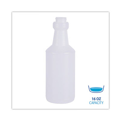 Boardwalk Easy-Grip Plastic Spray Bottle, 16 oz, Clear, 24/Carton (00016)