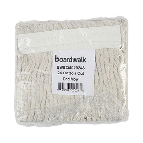 Boardwalk Banded Cotton Mop Head, #24, White, 12/Carton (CM02024S)
