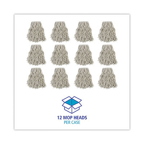 Boardwalk Banded Cotton Mop Head, #24, White, 12/Carton (CM02024S)