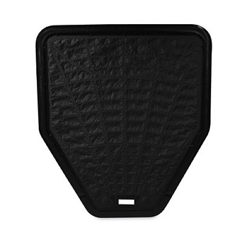 TOLCO Urinal Mat, Shield-Shaped, Black Non-Slip Perforated Surface, 20.75" x 18.5", 6/Carton (220206)