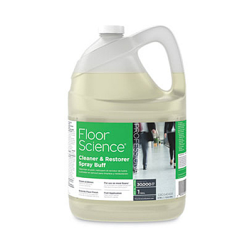 Diversey Floor Science Cleaner/Restorer Spray Buff, Citrus Scent, 1 gal Bottle, 4/Carton (CBD540458)