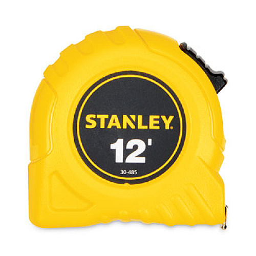 Stanley Bostitch Power Return Tape Measure with Belt Clip, 0.5 x 12 ft, Yellow (30485)