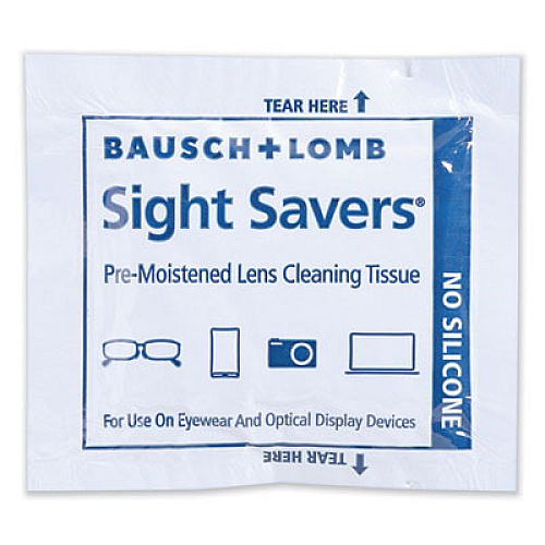 Bausch & Lomb Sight Savers Premoistened Lens Cleaning Tissues, 8 x 5, 100/Box, 10 Box/Carton (8574GMCT)