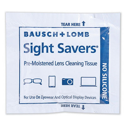 Bausch & Lomb Sight Savers Premoistened Lens Cleaning Tissues, 8" x 5", 100/Box (8574GM)