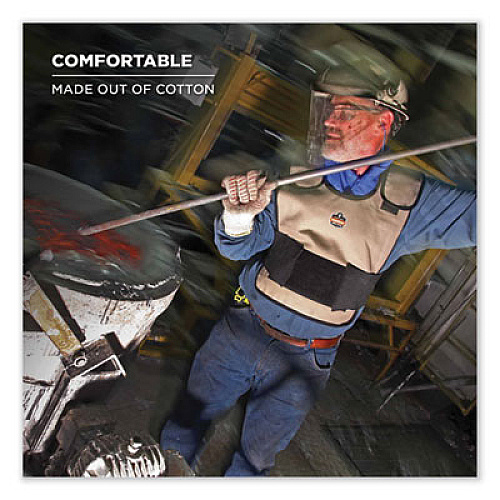 ergodyne Chill-Its 6235 Standard Phase Change Cooling Vest, Cotton, Large/X-Large, Khaki (12004)