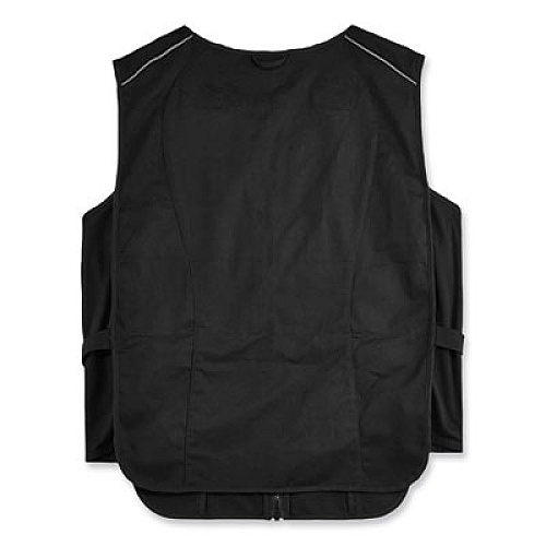 ergodyne Chill-Its 6255 Lightweight Phase Change Cooling Vest, Cotton/Polyester, Small/Medium, Black (12123)