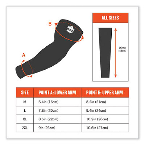 ergodyne Chill-Its 6690 Performance Knit Cooling Arm Sleeve, Polyester/Spandex, Medium, Lime, 2 Sleeves (12283)