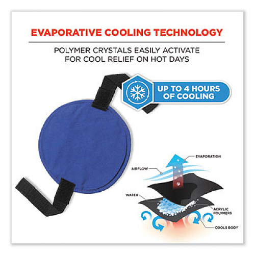 ergodyne Chill-Its 6715 Hard Hat Cooling Pad - Polymers, 7 x 6.5, Blue (12337)