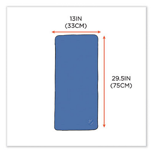 ergodyne Chill-Its 6602 Evaporative PVA Cooling Towel, 29.5 x 13, One Size Fits Most, PVA, Blue, 50/Pack (12410)