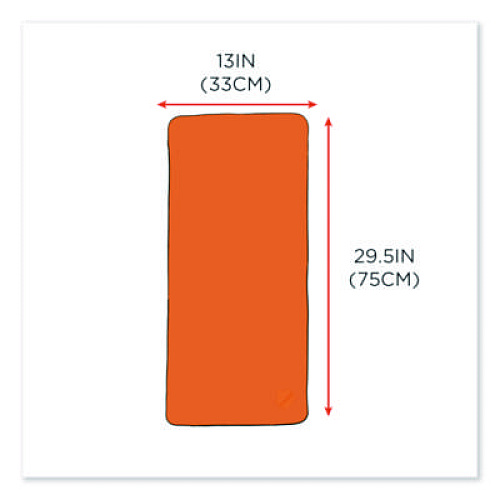 ergodyne Chill-Its 6602 Evaporative PVA Cooling Towel, 29.5 x 13, One Size Fits Most, PVA, Orange (12441)