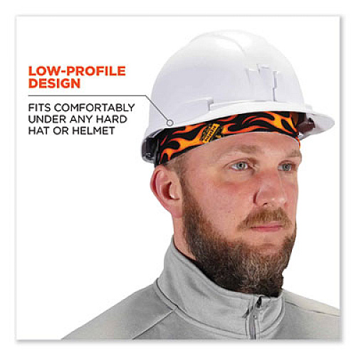 ergodyne Chill-Its 6630 High-Performance Terry Cloth Skull Cap, Polyester, One Size Fits Most, Flames (12514)