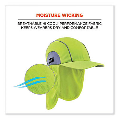 ergodyne Chill-Its 6650 High-Performance Hat Plus Neck Shade, Polyester, One Size Fits Most, Lime (12520)