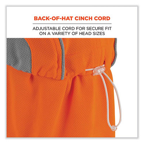 ergodyne Chill-Its 6650 High-Performance Hat Plus Neck Shade, Polyester, One Size Fits Most, Orange (12521)