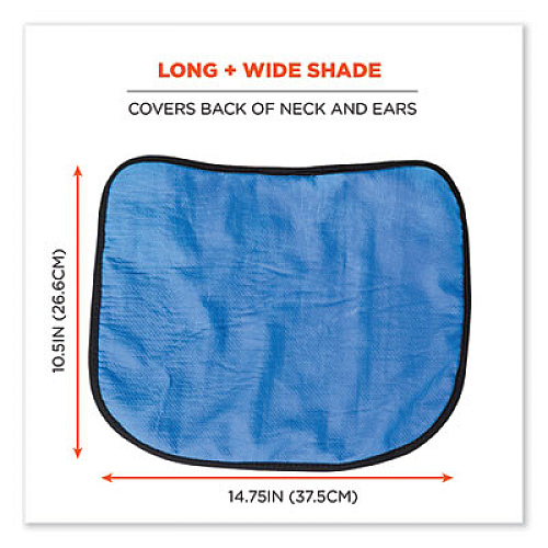 ergodyne Chill-Its 6670CT Cooling Hard Hat Neck Shade - PVA, 14.75 x 10.5, Lime (12523)