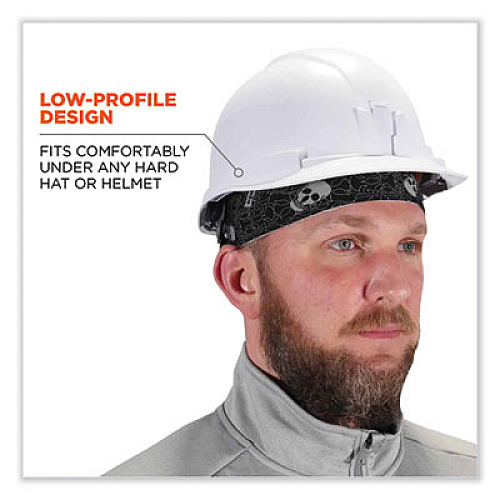 ergodyne Chill-Its 6630 High-Performance Terry Cloth Skull Cap, Polyester, One Size Fits Most, Skulls (12529)