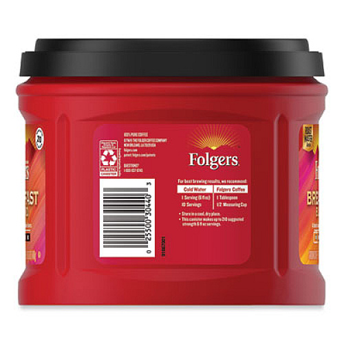 Folgers Breakfast Blend Ground Coffee, 22.6 oz Canister (SMU20529)