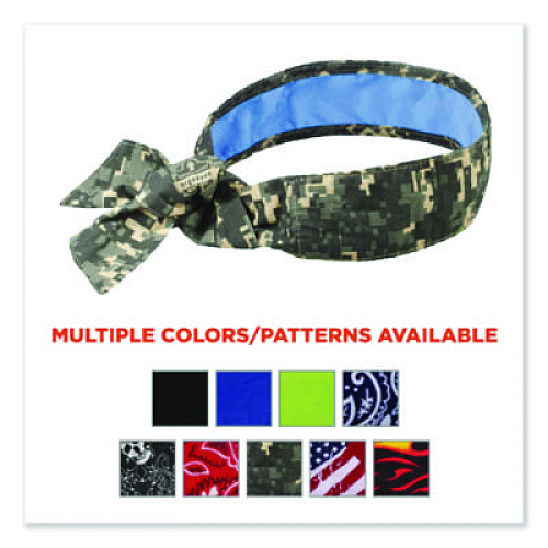 ergodyne Chill-Its 6700CT Cooling Bandana PVA Tie Headband, One Size Fits Most, Camo (12562)