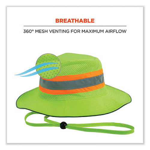 ergodyne Chill-Its 8935CT Hi-Vis PVA Ranger Sun Hat, Small/Medium, Lime (12590)