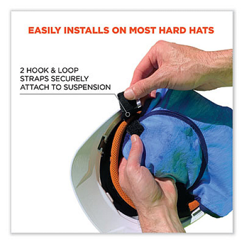 ergodyne Chill-Its 6717CT Cooling Hard Hat Pad and Neck Shade - PVA, 12.5 x 9.75, Blue (12596)