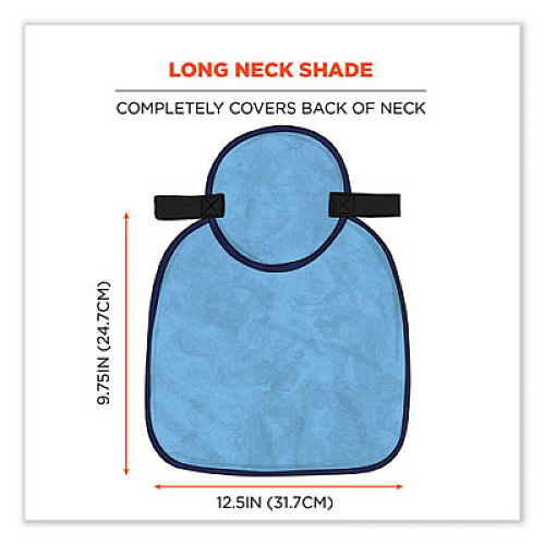 ergodyne Chill-Its 6717CT Cooling Hard Hat Pad and Neck Shade - PVA, 12.5 x 9.75, Blue (12596)