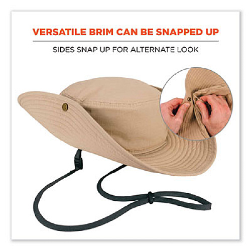 ergodyne Chill-Its 8936 Lightweight Mesh Paneling Ranger Hat, Small/Medium, Khaki (12598)