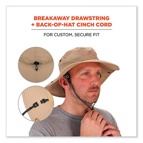ergodyne Chill-Its 8936 Lightweight Mesh Paneling Ranger Hat, Small/Medium, Khaki (12598)