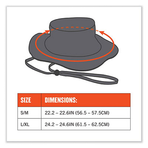 ergodyne Chill-Its 8936 Lightweight Mesh Paneling Ranger Hat, Small/Medium, Khaki (12598)