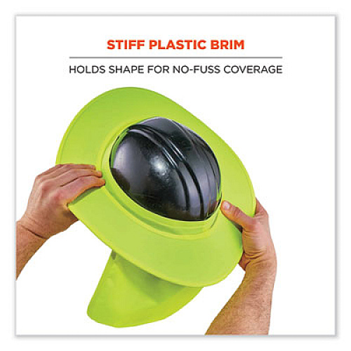 ergodyne Chill-Its 6660 Hard Hat Brim + Neck Shade, 19.5 x 9.75, Lime (12640)