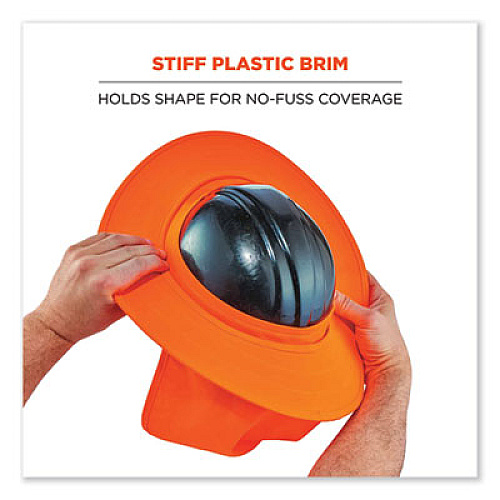 ergodyne Chill-Its 6660 Hard Hat Brim + Neck Shade, 19.5 x 9.75, Orange (12641)
