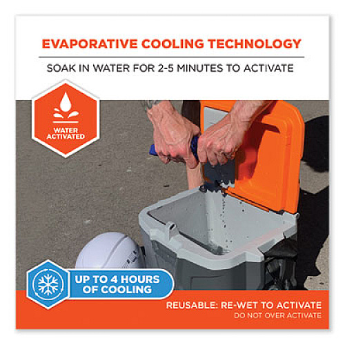 ergodyne Chill-Its 6717FR FR Cooling Hard Hat Pad and Neck Shade, 12.5 x 9.75, Blue (12657)