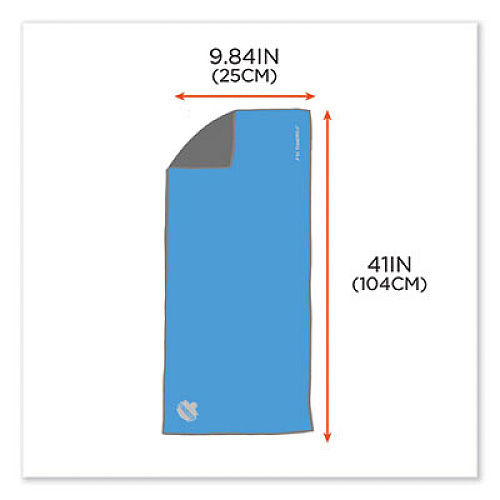 ergodyne Chill-Its 6602MF Evaporative Microfiber Cooling Towel, 40.9 x 9.8, One Size Fits Most, Microfiber, Blue (12660)