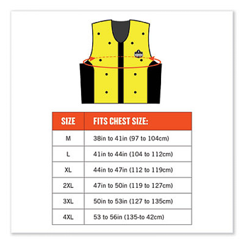ergodyne Chill-Its 6685 Premium Dry Evaporative Cooling Vest with Zipper, Nylon, 4X-Large, Lime (12678)