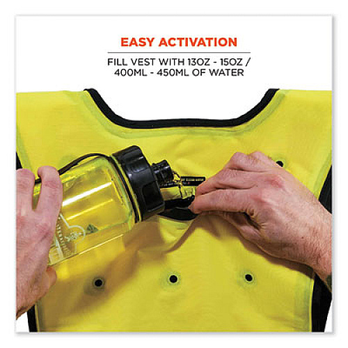 ergodyne Chill-Its 6687 Economy Dry Evaporative Cooling Elastic Waist Vest, Nylon, Small/Medium, Lime (12683)