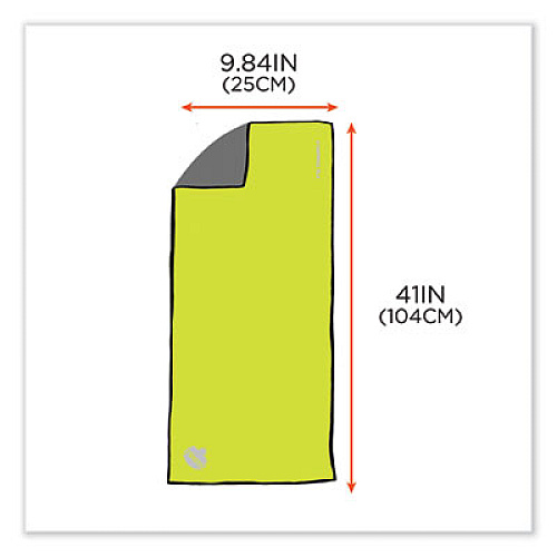 ergodyne Chill-Its 6602MF Evaporative Microfiber Cooling Towel, 40.9 x 9.8, One Size Fits Most, Microfiber, Lime (12669)