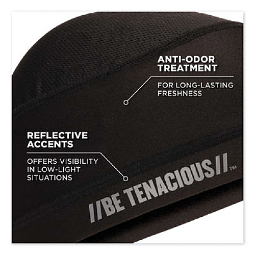 ergodyne Chill-Its 6632 Performance Knit Cooling Skull Cap, Polyester/Spandex, One Size Fits Most, Black (12686)